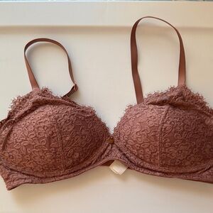 Aerie Lace Underwire Bra in Tan